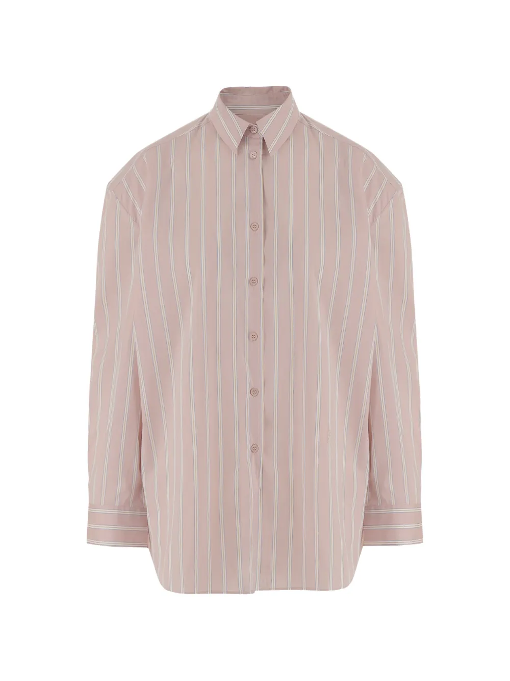 The Frankie Shop striped curved-hem shirt - Rosa
