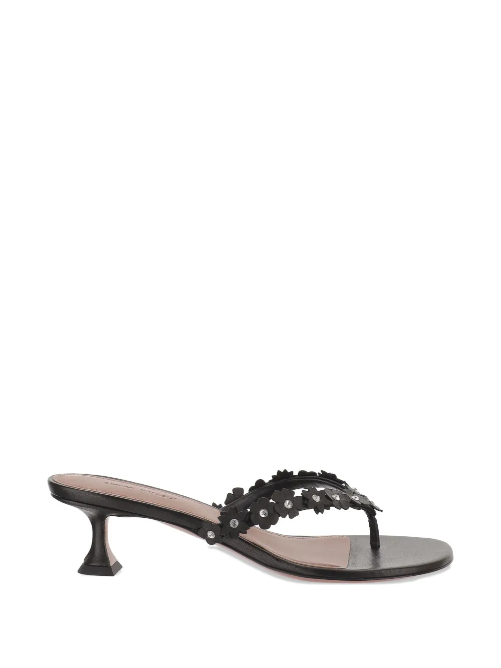Amina Muaddi Janis floral-appliqué sandals Zwart