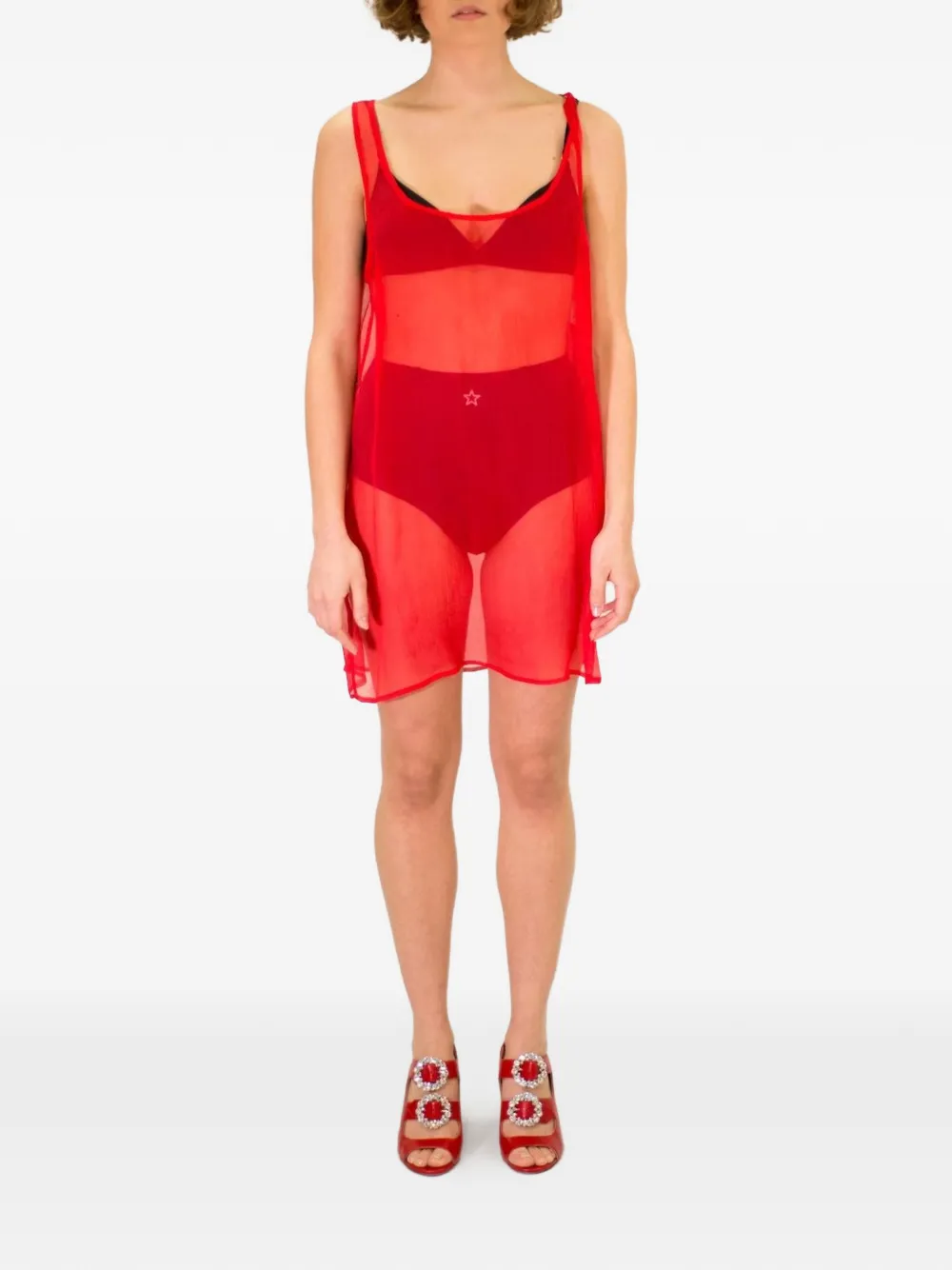 La-Rose silk nightdress - Rot
