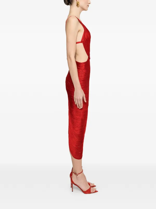 backless red midi dress Backless linen-blend maxi dress