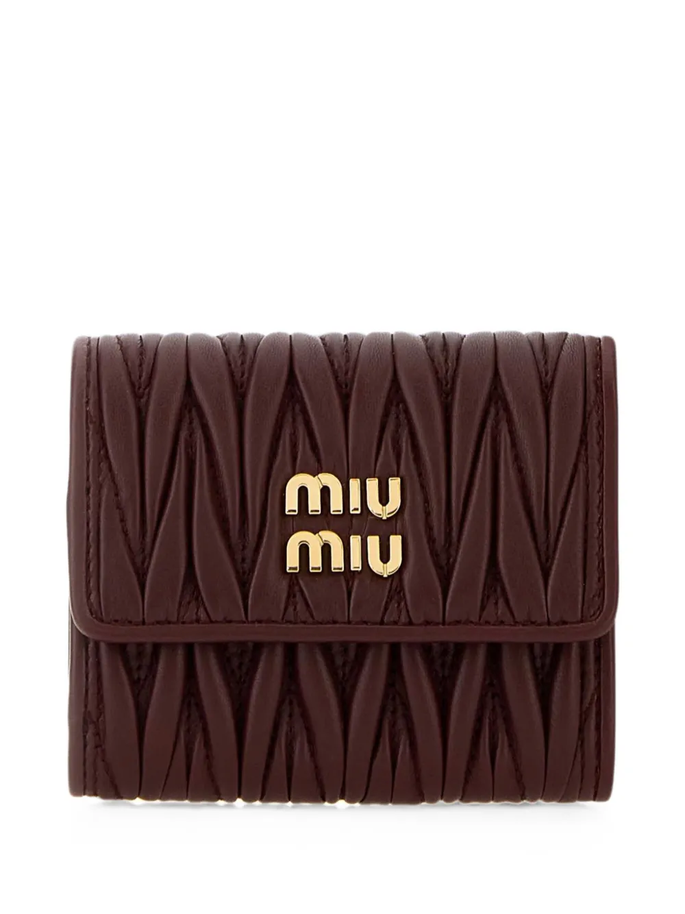 Miu Miu Matelassé leather wallet - Braun