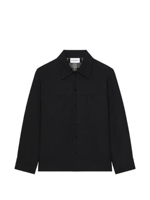 Givenchy couture seam overshirt in cotton with checked reverse