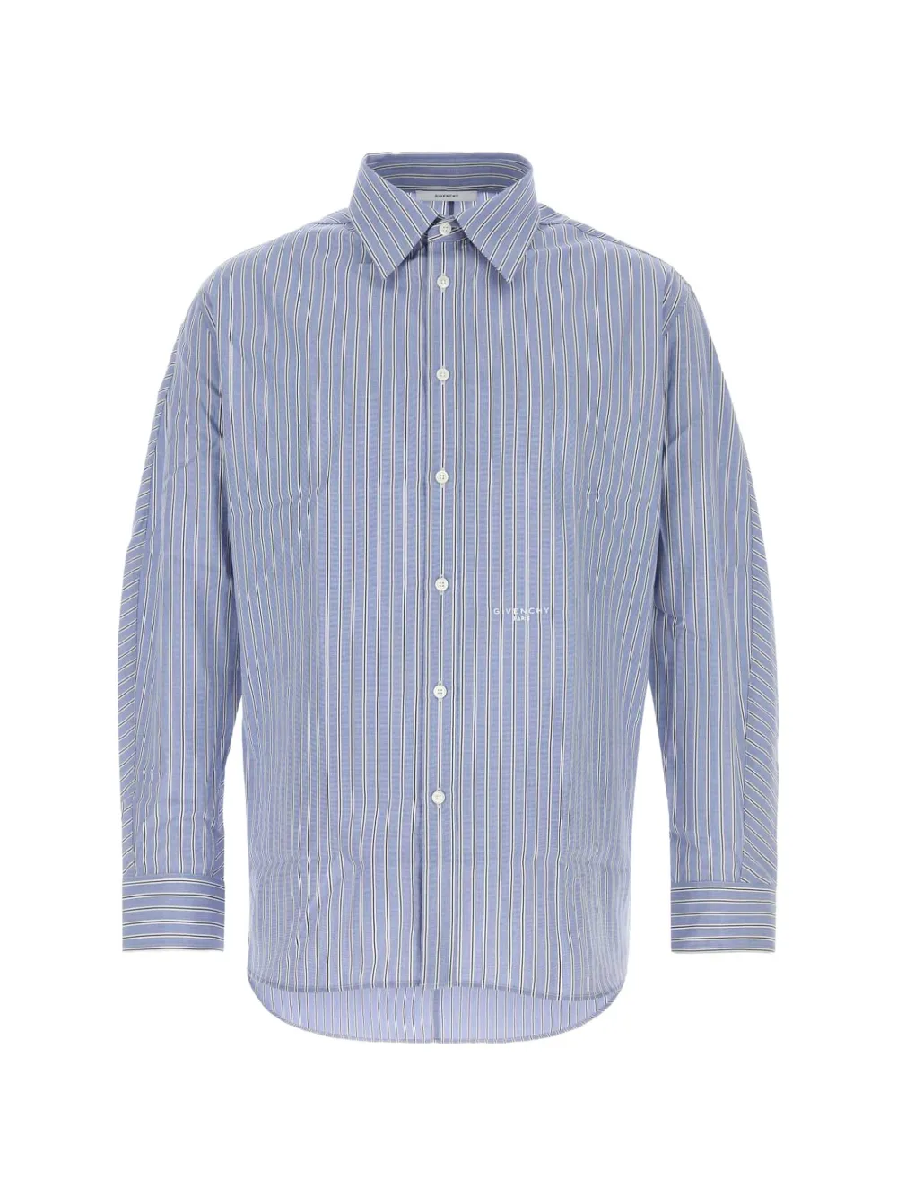 Givenchy striped embroidered-logo shirt - Blu
