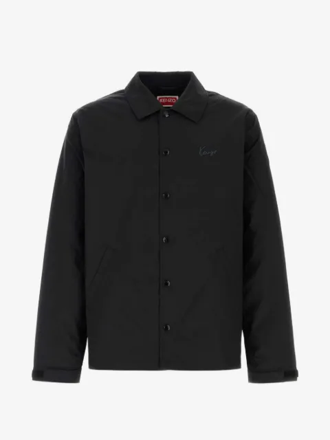 Kenzo chamarra con logo estampado y botones de presión