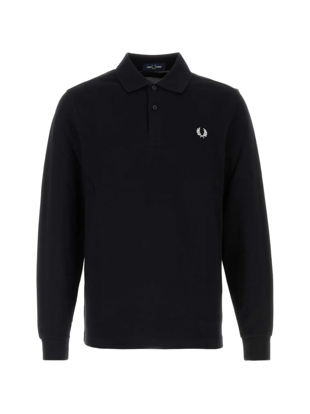 Fred Perry long-sleeve logo-embroidered polo shirt - Nero