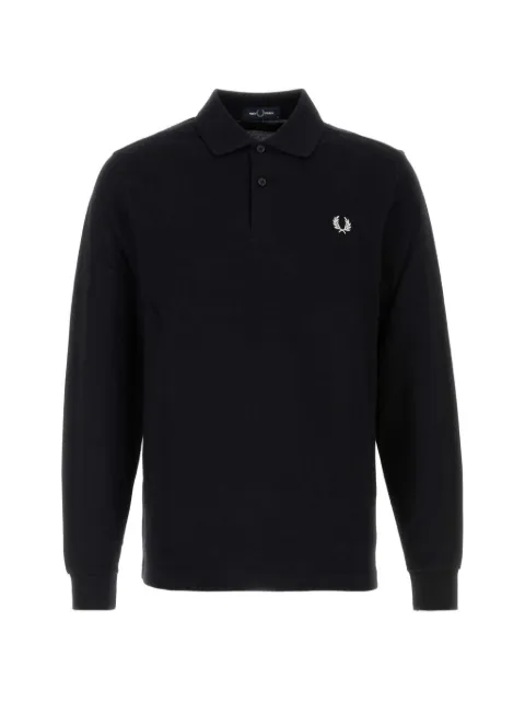Fred Perry long-sleeve logo-embroidered polo shirt