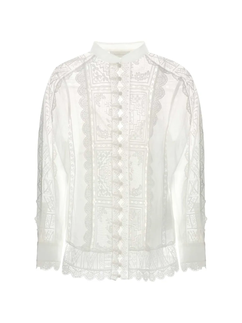 ZIMMERMANN Aster lace-panelled shirt - Toni neutri