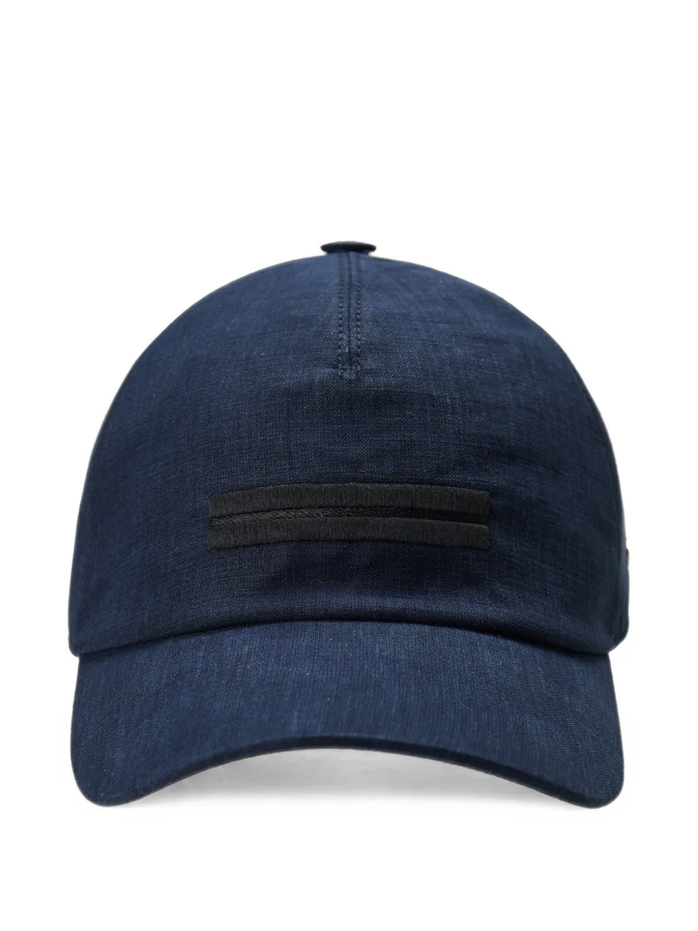 Zegna logo-patch linen baseball hat - Blu