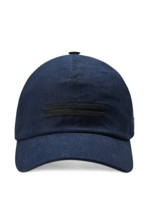 Zegna logo-patch linen baseball hat