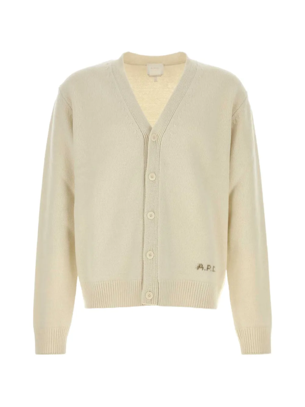 A.P.C. Kevin logo-embroidered cardigan - Toni neutri