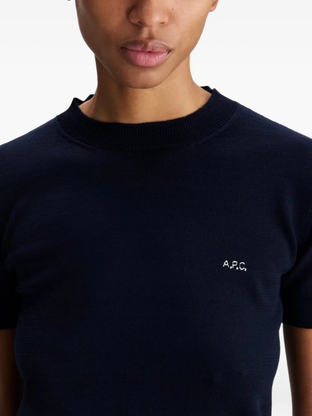 A.P.C. Gia T-shirt met geborduurd logo Blauw
