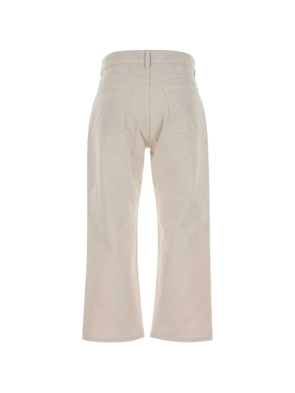 Miu Broek met geborduurd logo Beige