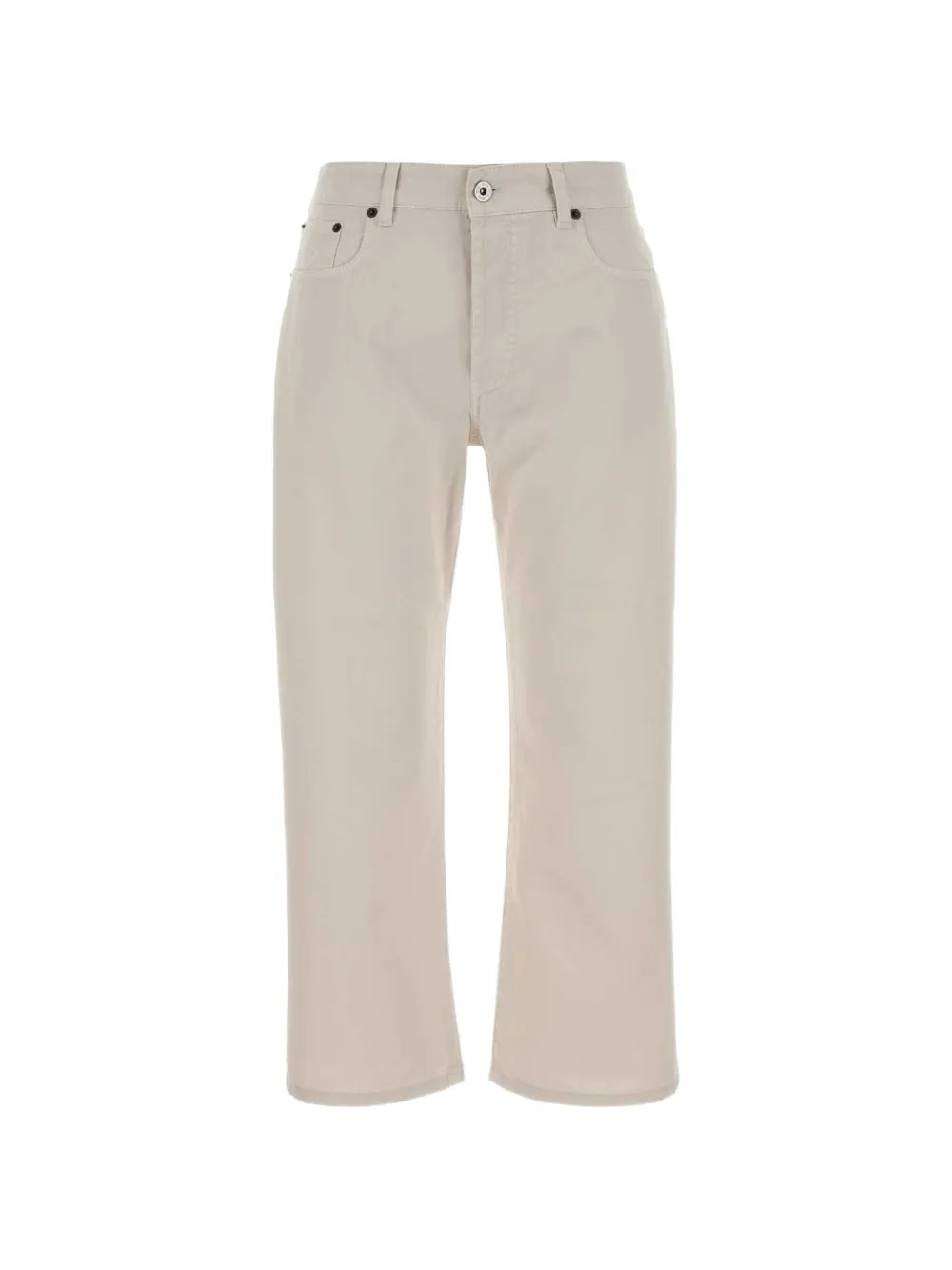 Miu Miu logo-embroidered cotton trousers - Toni neutri
