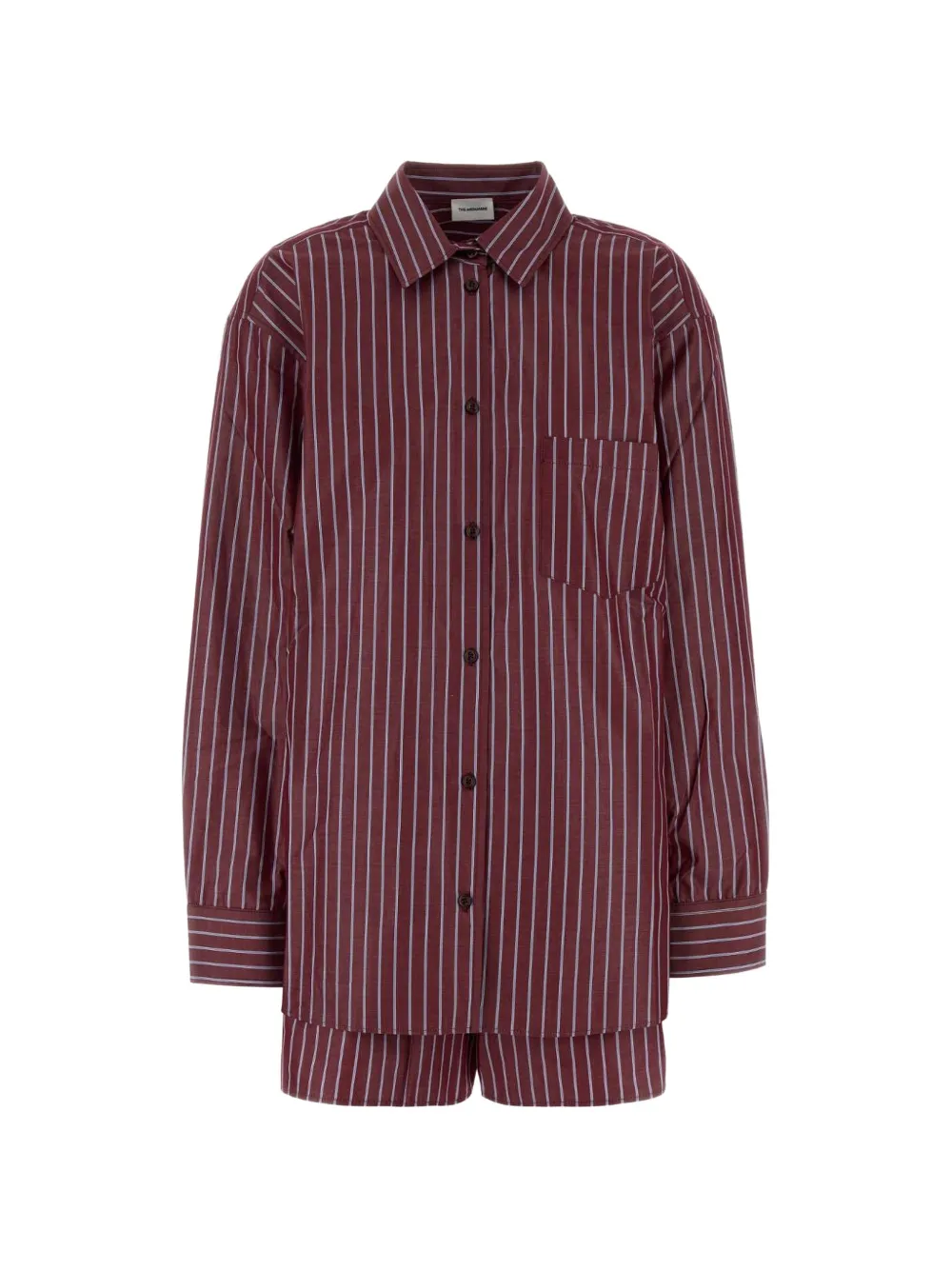 THE ANDAMANE striped embroidered two-set pyjamas - Rosso