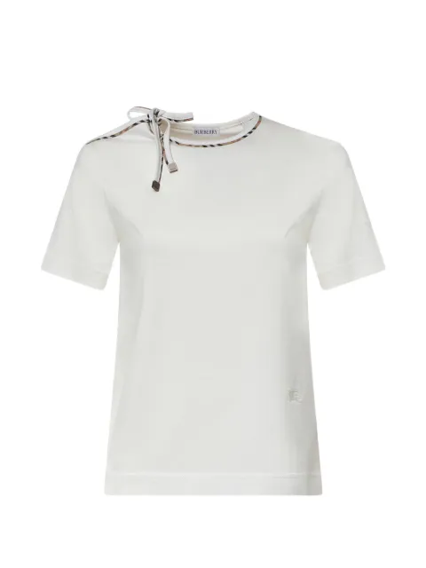 Burberry Check-trim bow-detail T-shirt