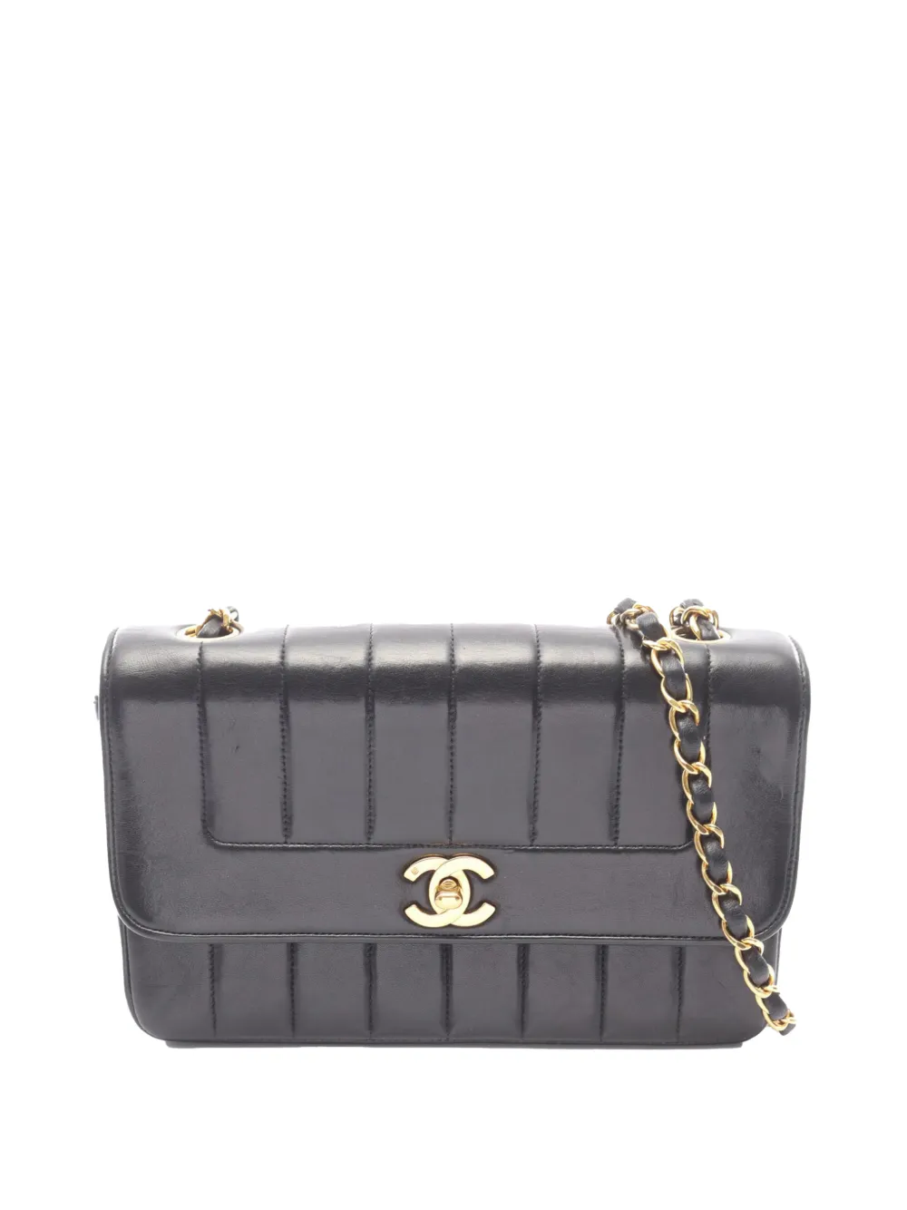 CHANEL Pre-Owned 1994-1996 Medium Lambskin Mademoiselle Flap shoulder bag - Black