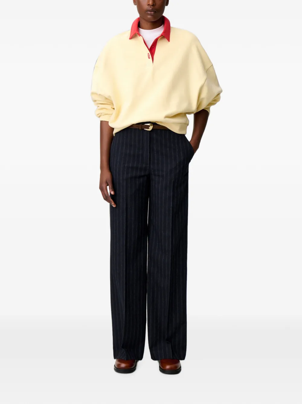 Claudie Pierlot Pantalon met krijtstreep Blauw