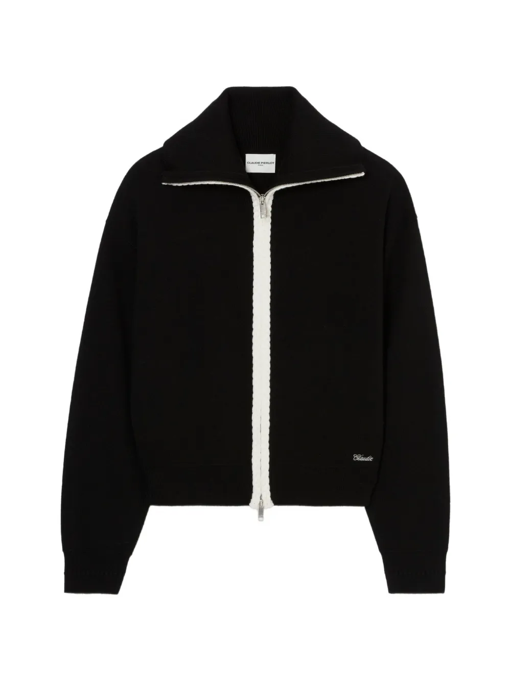 Claudie Pierlot zip-neck knitted cardigan - women - Acrylic/Wool/Polyamide/Elastane/Polyester/Acrylic/Wool/Acrylic/Wool/Polyamide/Elastane/Acryli...