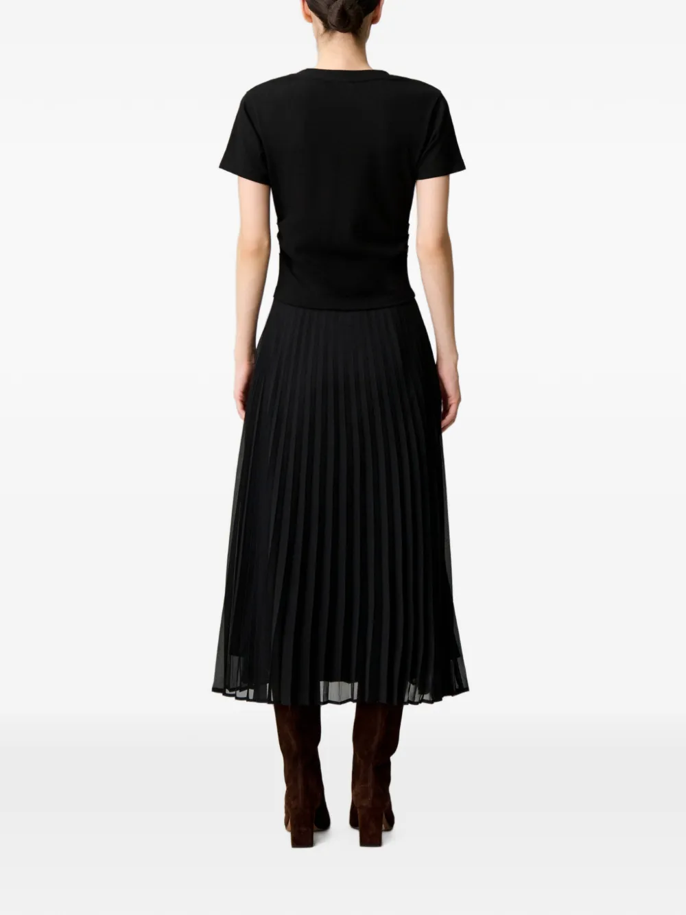 Claudie Pierlot Geplooide midi-jurk Zwart