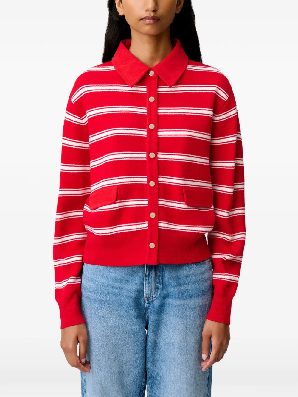 Claudie Pierlot Gestreept vest Rood