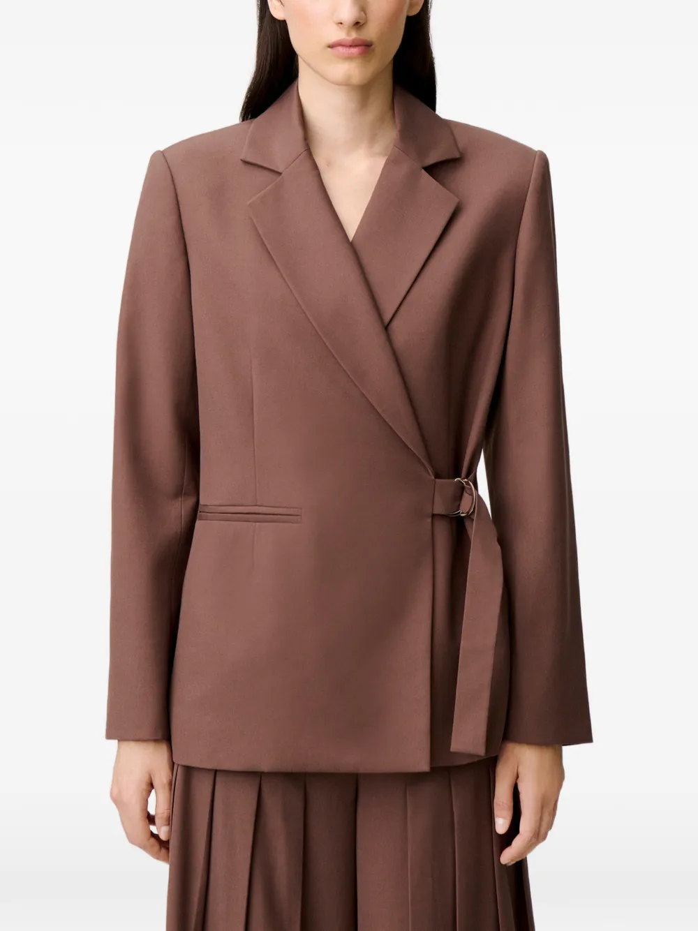 Claudie Pierlot Straight jack met zilveren gesp Bruin
