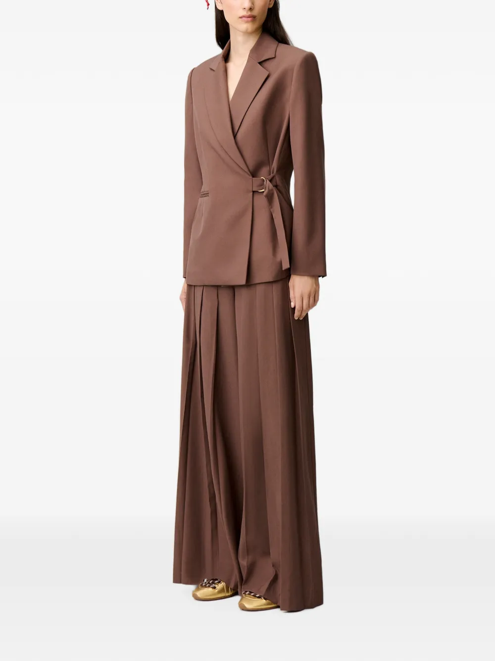 Claudie Pierlot Straight jack met zilveren gesp Bruin