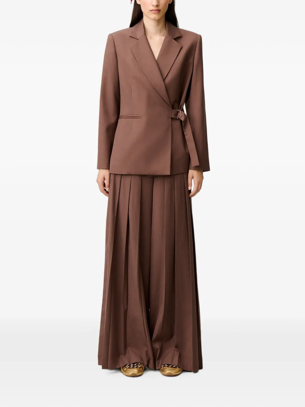 Claudie Pierlot Straight jack met zilveren gesp Bruin