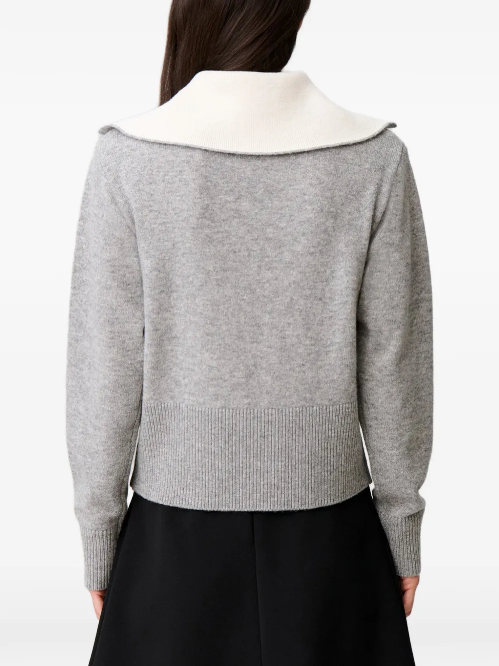 Claudie Pierlot Ruimvallende wollen trui met halve rits Grijs