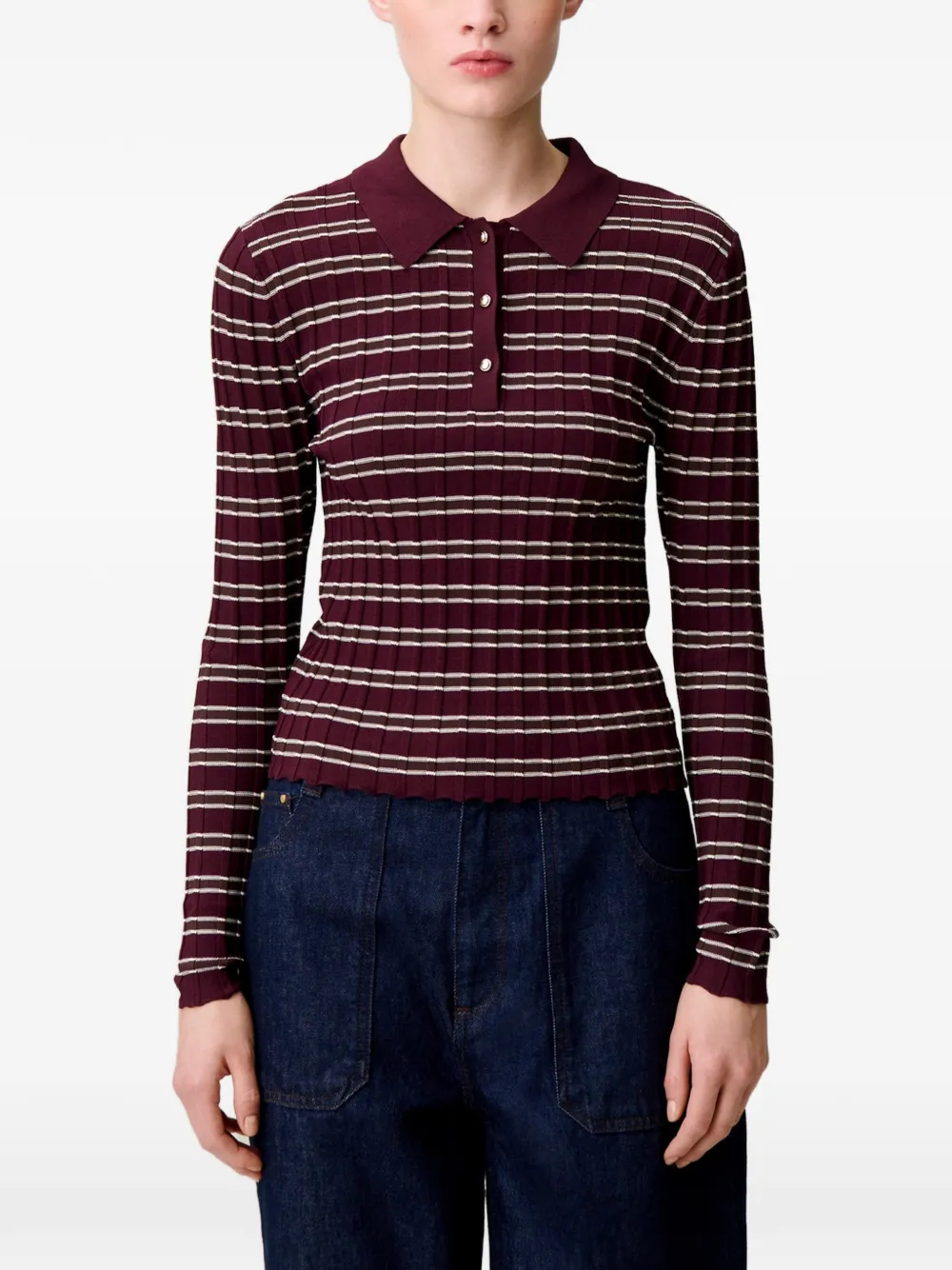 Claudie Pierlot Gestreepte trui Paars
