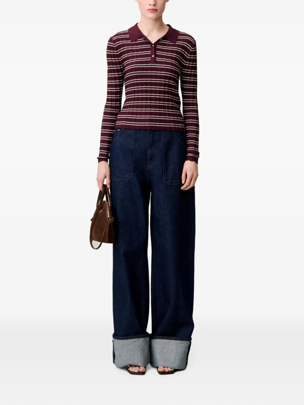 Claudie Pierlot Gestreepte trui Paars