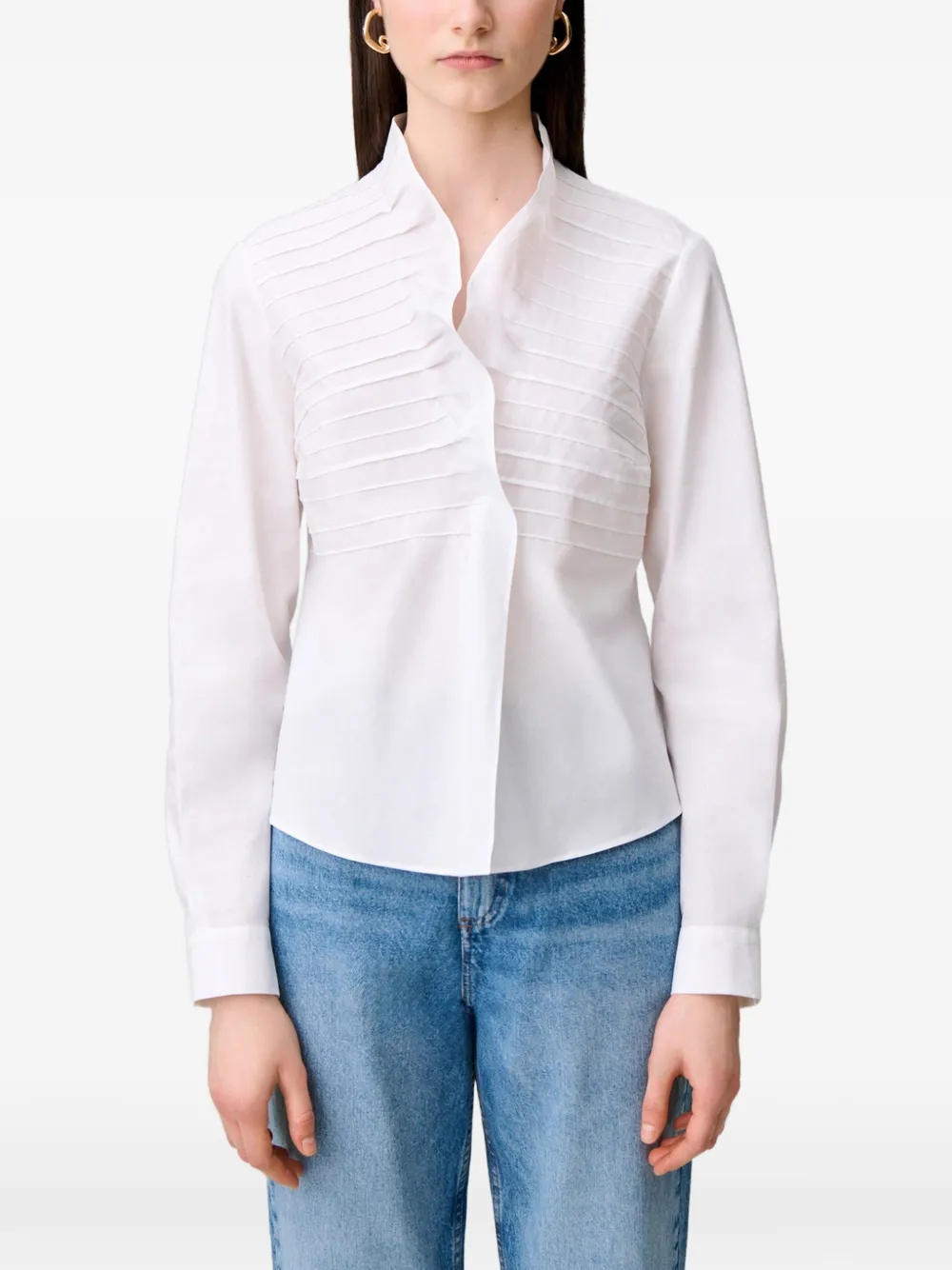 Claudie Pierlot Popeline top met ruches Wit