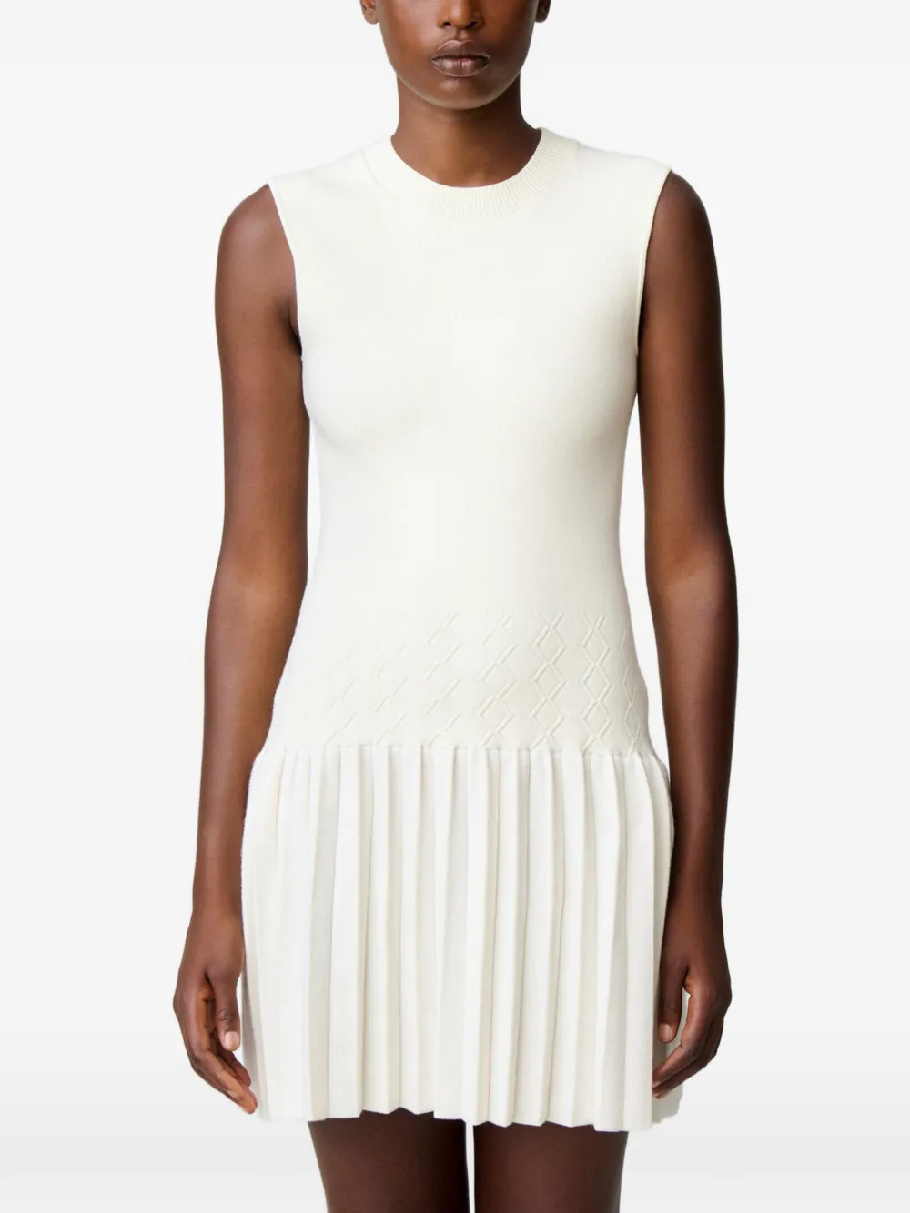 Claudie Pierlot Gebreide mini-jurk Beige