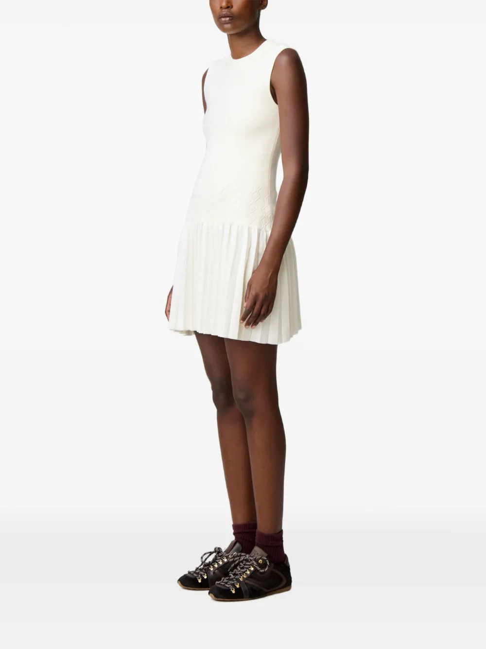 Claudie Pierlot Gebreide mini-jurk Beige