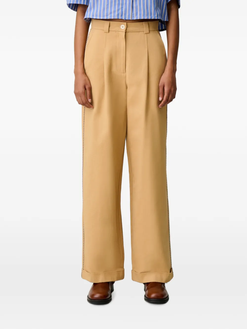 Claudie Pierlot Straight plooibroek Beige