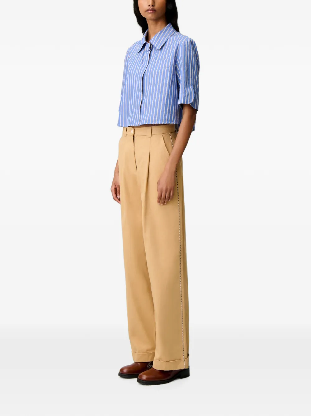 Claudie Pierlot Straight plooibroek Beige