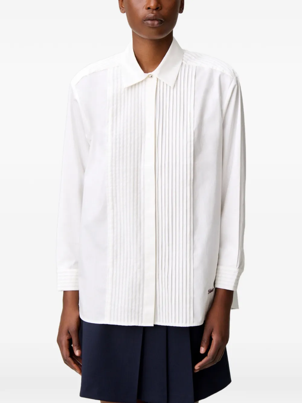 Claudie Pierlot Claudie popeline blouse met borduurwerk Wit