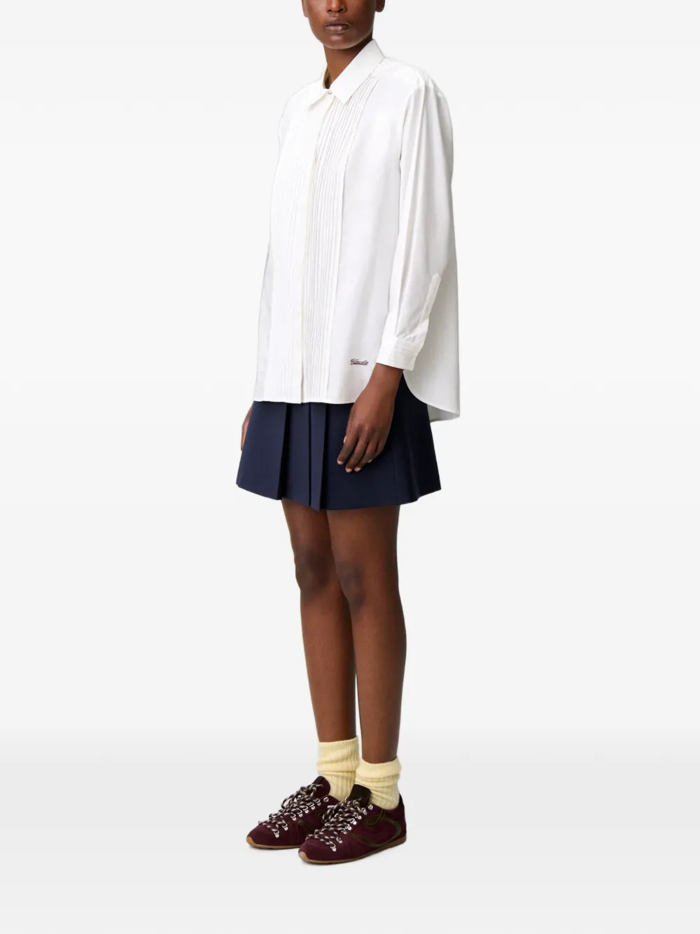 Claudie Pierlot Claudie popeline blouse met borduurwerk Wit
