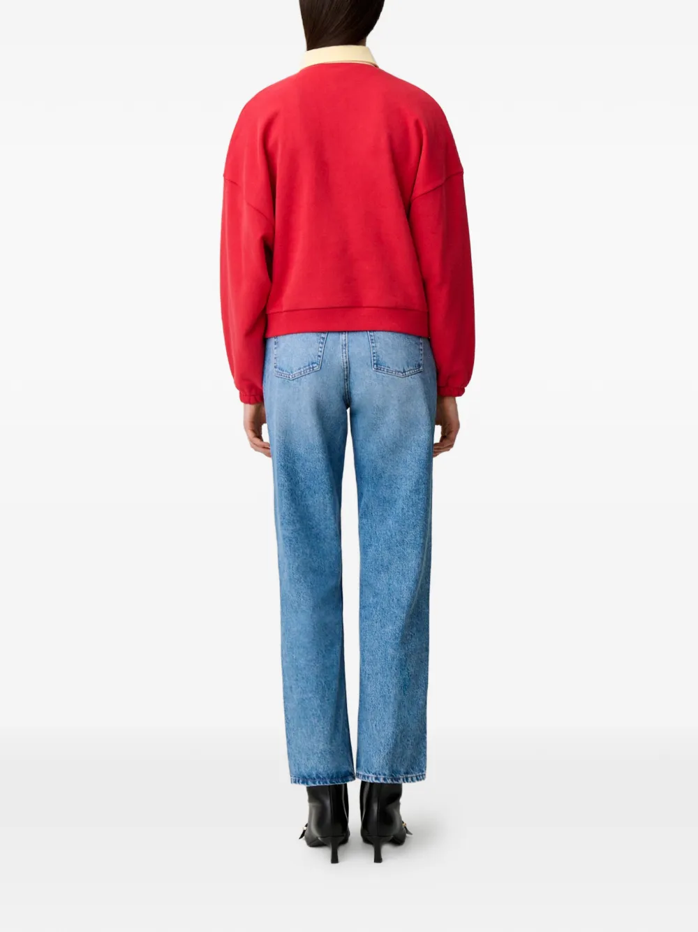 Claudie Pierlot Sweater met geborduurd logo Rood