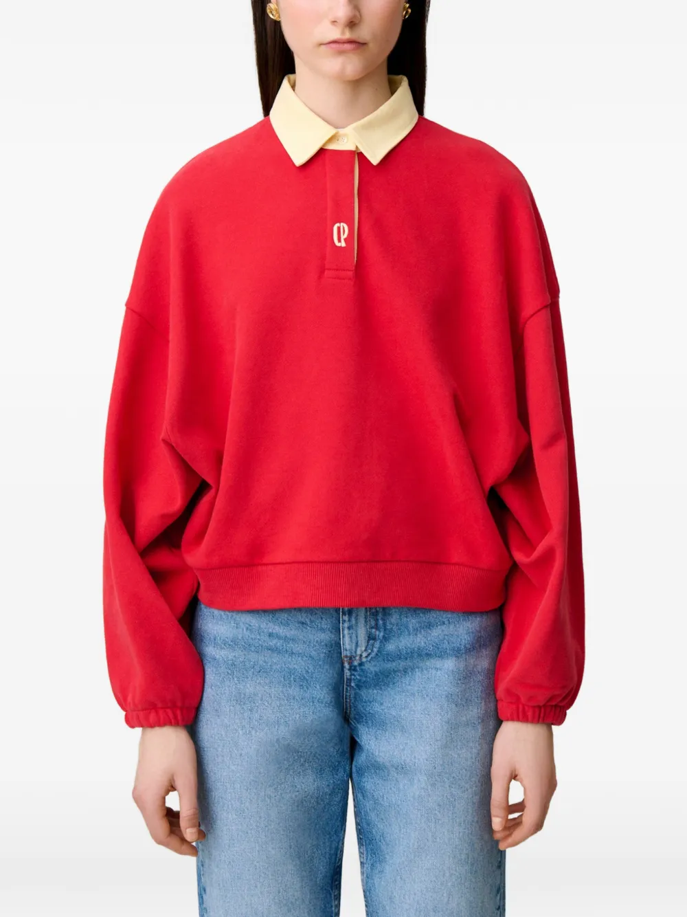 Claudie Pierlot Sweater met geborduurd logo Rood