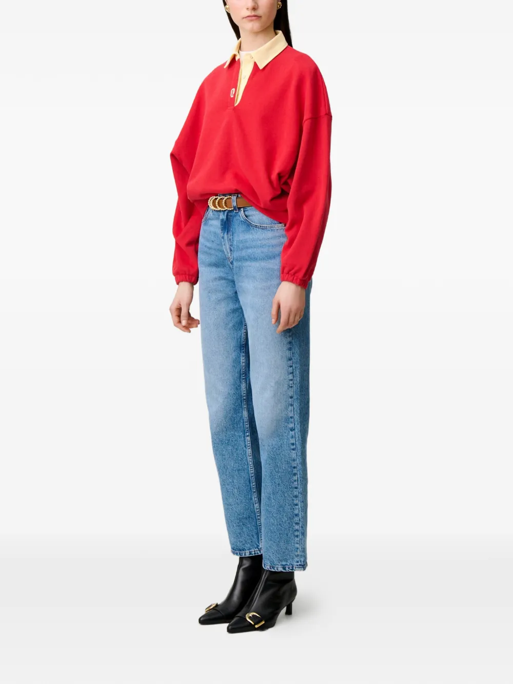 Claudie Pierlot Sweater met geborduurd logo Rood