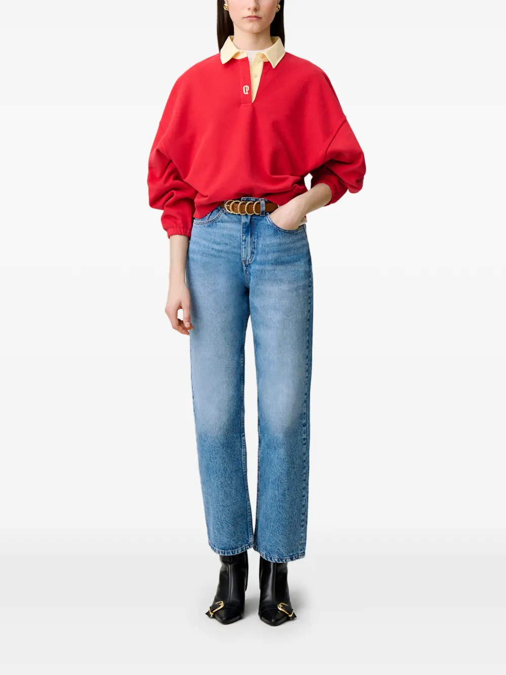 Claudie Pierlot Sweater met geborduurd logo Rood