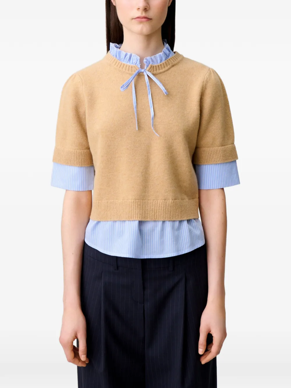 Claudie Pierlot Gestreepte trui Beige