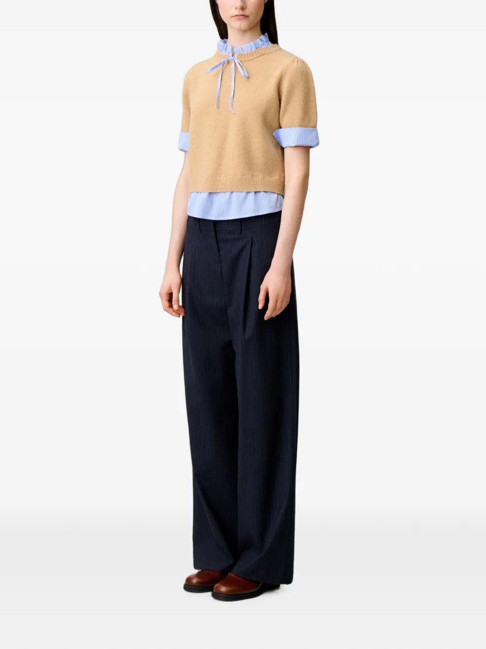 Claudie Pierlot Gestreepte trui Beige