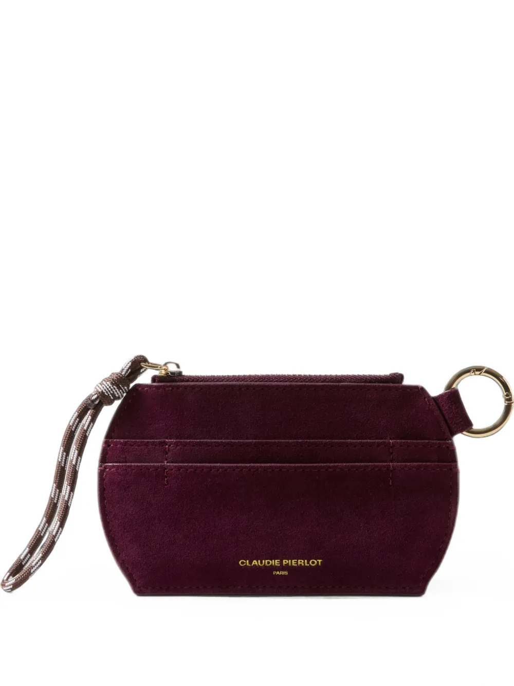 Claudie Pierlot suede zipped card holder - Rosso