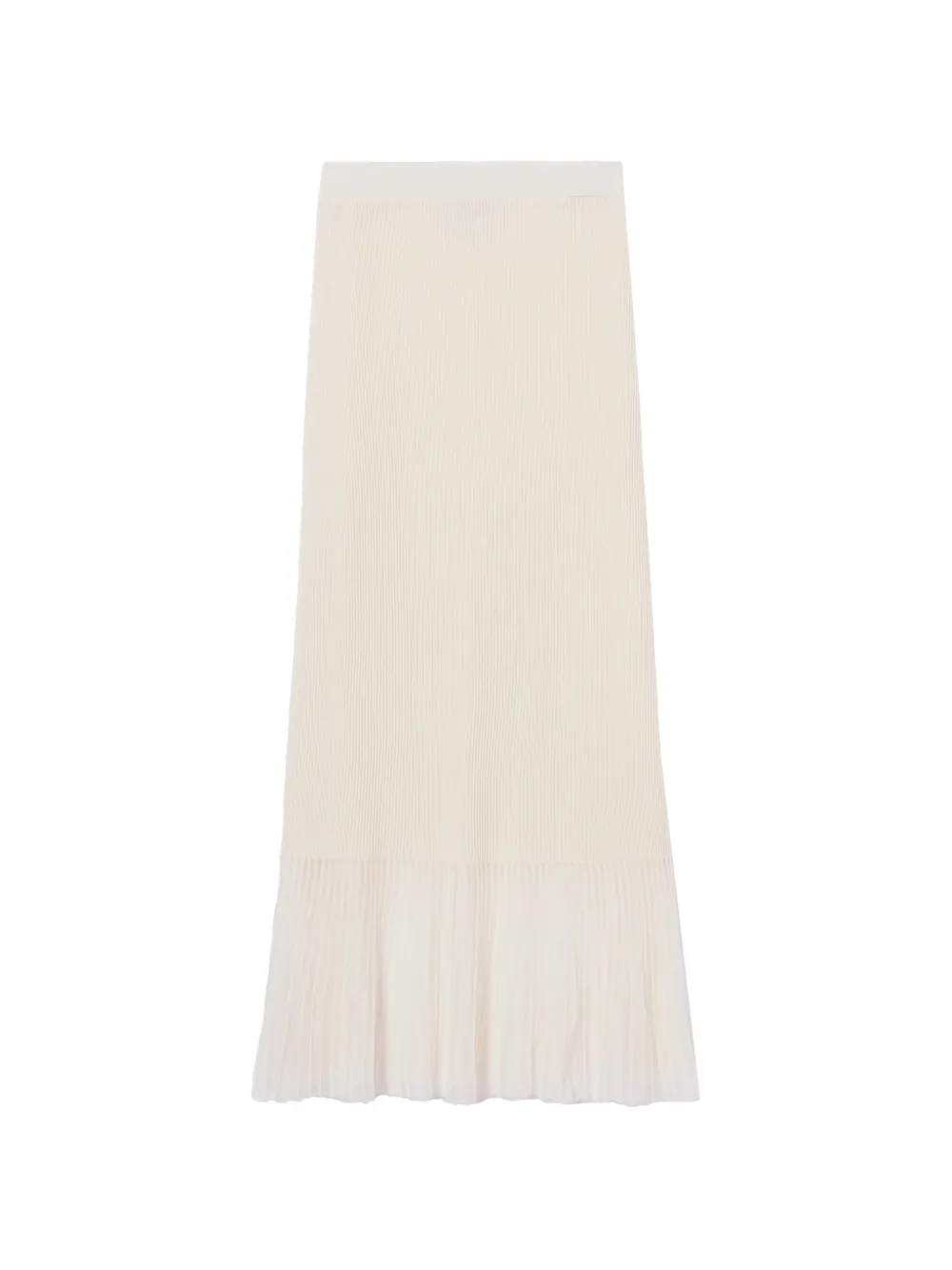 Claudie Pierlot pleated ribbed-knit maxi skirt - Toni neutri