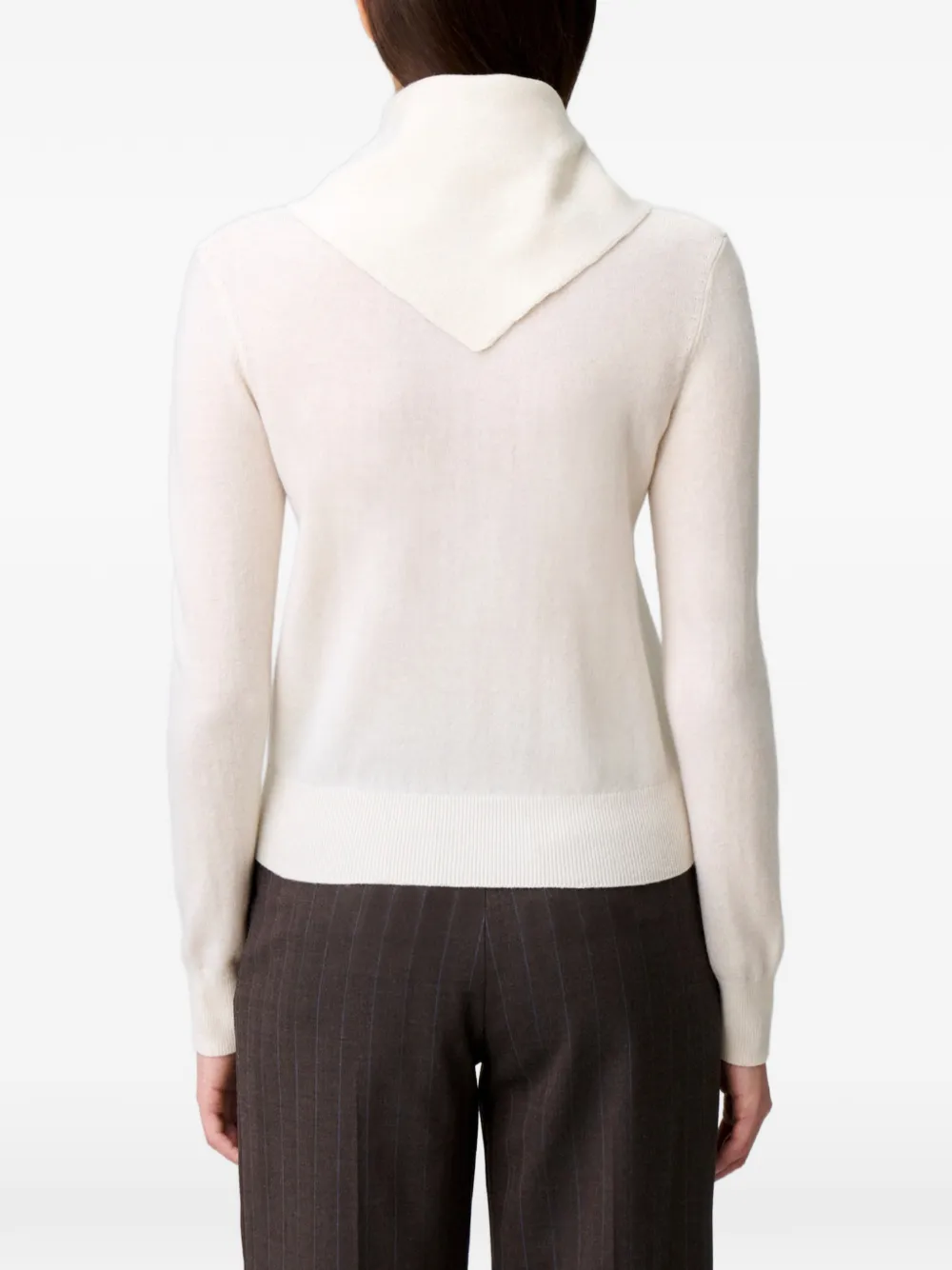 Claudie Pierlot Gebreide trui met afneembare sjaal Beige