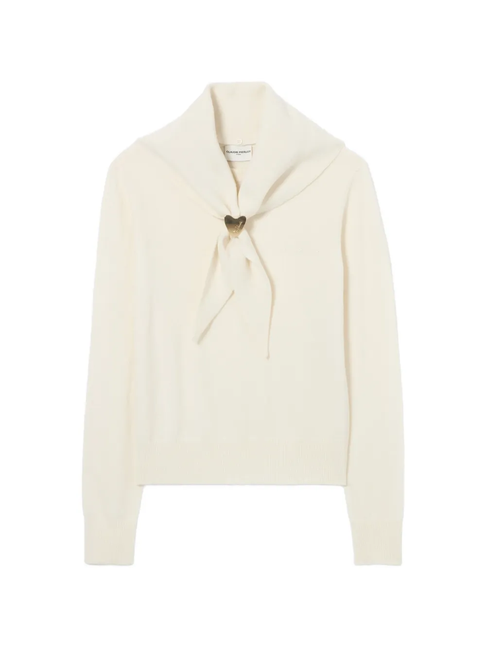 Claudie Pierlot knit jumper with removable scarf - Toni neutri