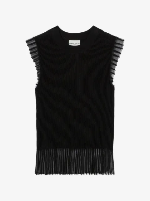Claudie Pierlot 하이 넥 니트 탑