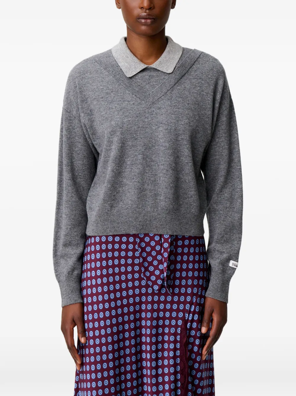 Claudie Pierlot Sweater met V-hals Grijs