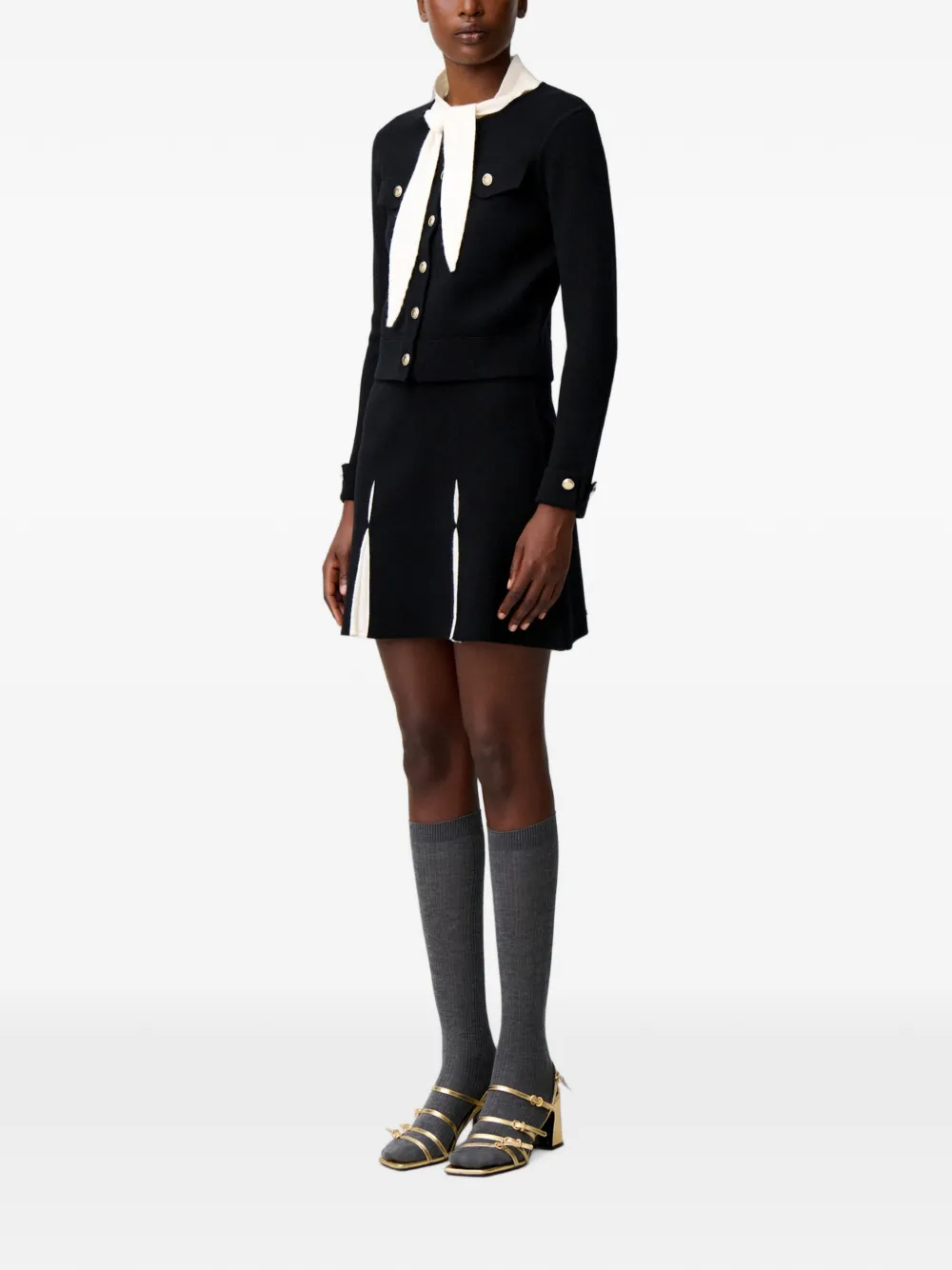 Claudie Pierlot Gebreide mini-rok Zwart